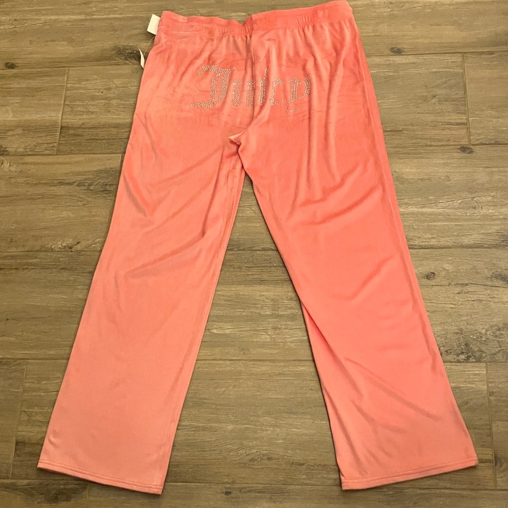 ✨Juicy Couture bling logo Y2K style velour flare lounge pants sz XL NWT